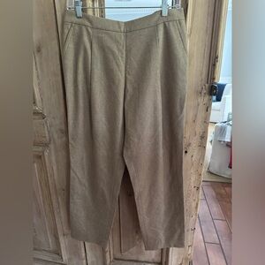Lafayette 148 New York Cashmere Virgin Wool Camel Melange Pant Trousers Sz. M